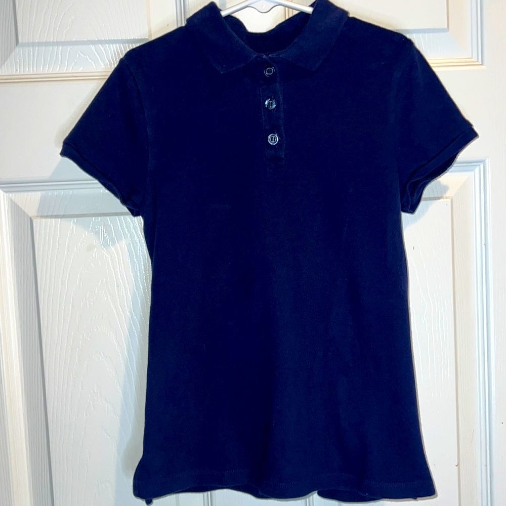 Justice Girls Navy Blue Polo Size Small